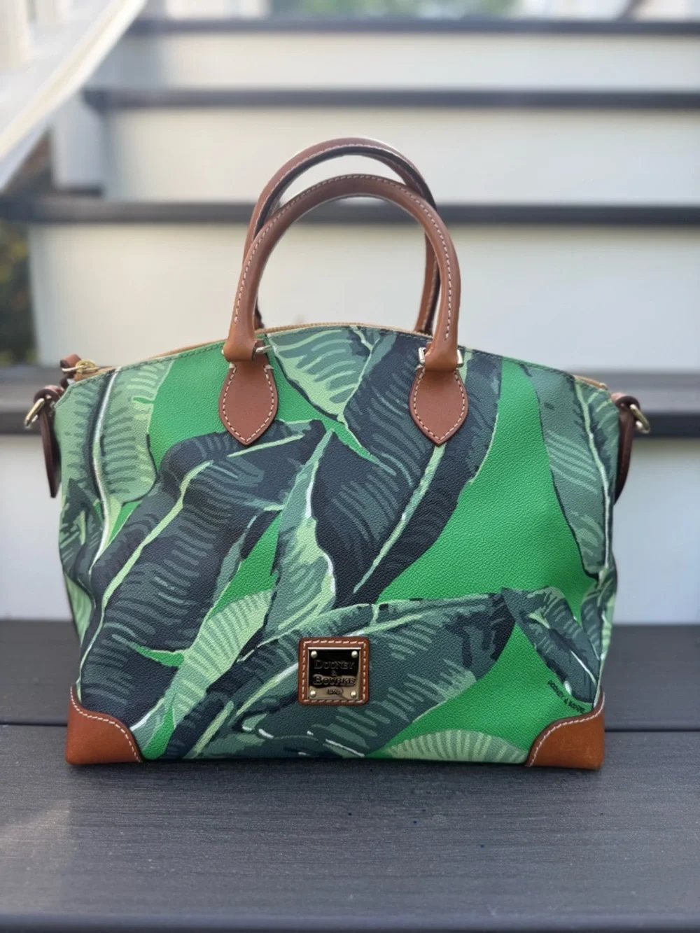 Dooney & Bourke Banana Leaf Domed Satchel - Picture 1 of 6